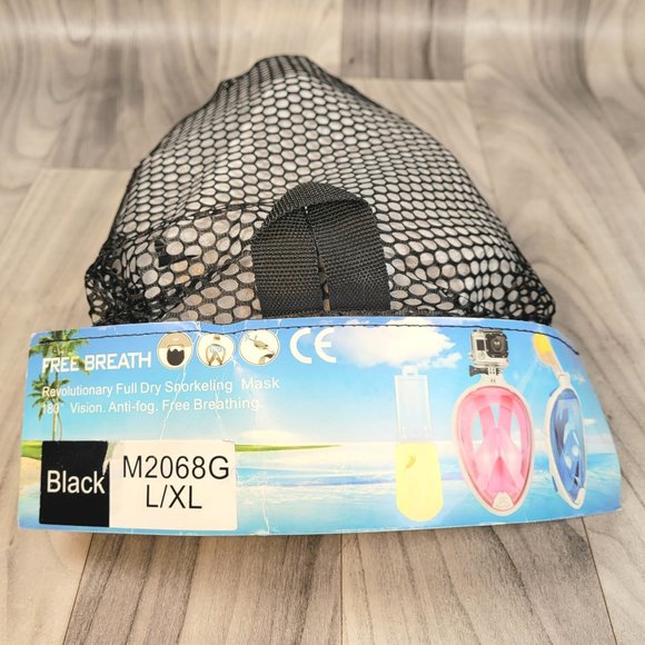 Free Breath Revolutionary Full Dry Snorkeling Mask 180 Degree Vision Black L/XL - Picture 1 of 6